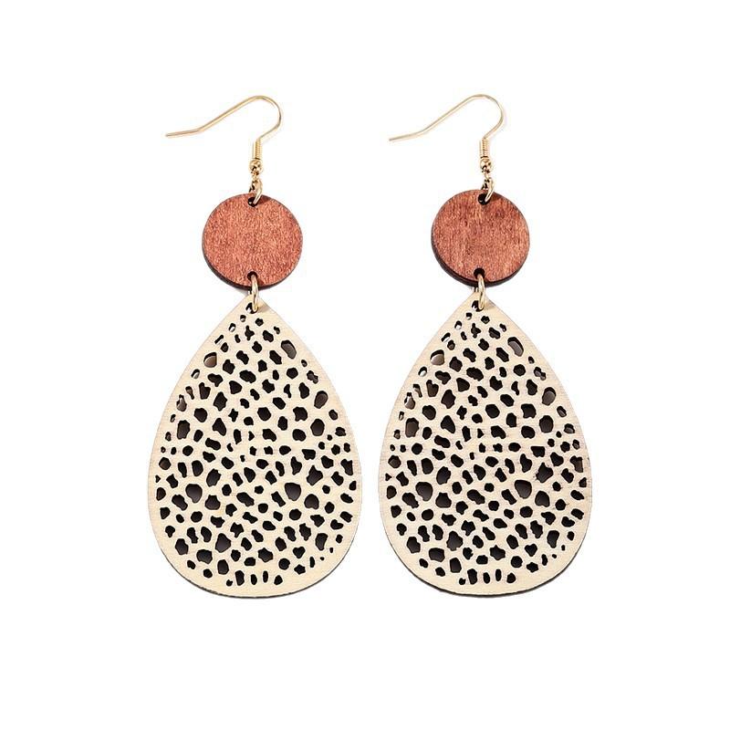 1 Pair Of Hollow Mesh Water Droplet Earrings, Retro Hook Earrings, Suitable For Daily Wear