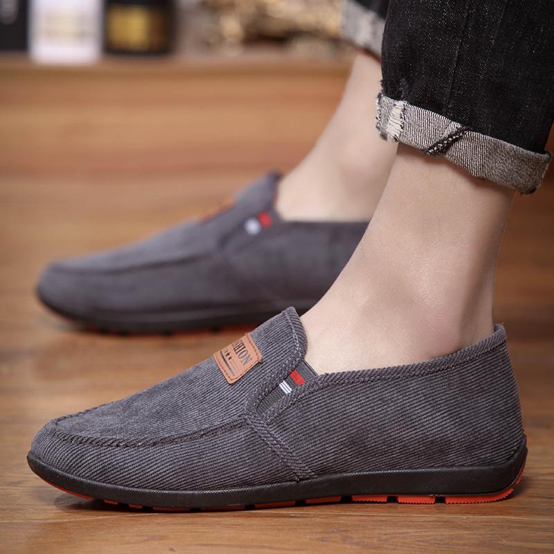Spring Breathable Men'S Shoes Beijing Old Canvas Shoes Men'S Korean Version Shoes Casual Shoes Foot Cover Driving Lazy Shoes Men'S Cloth Shoes