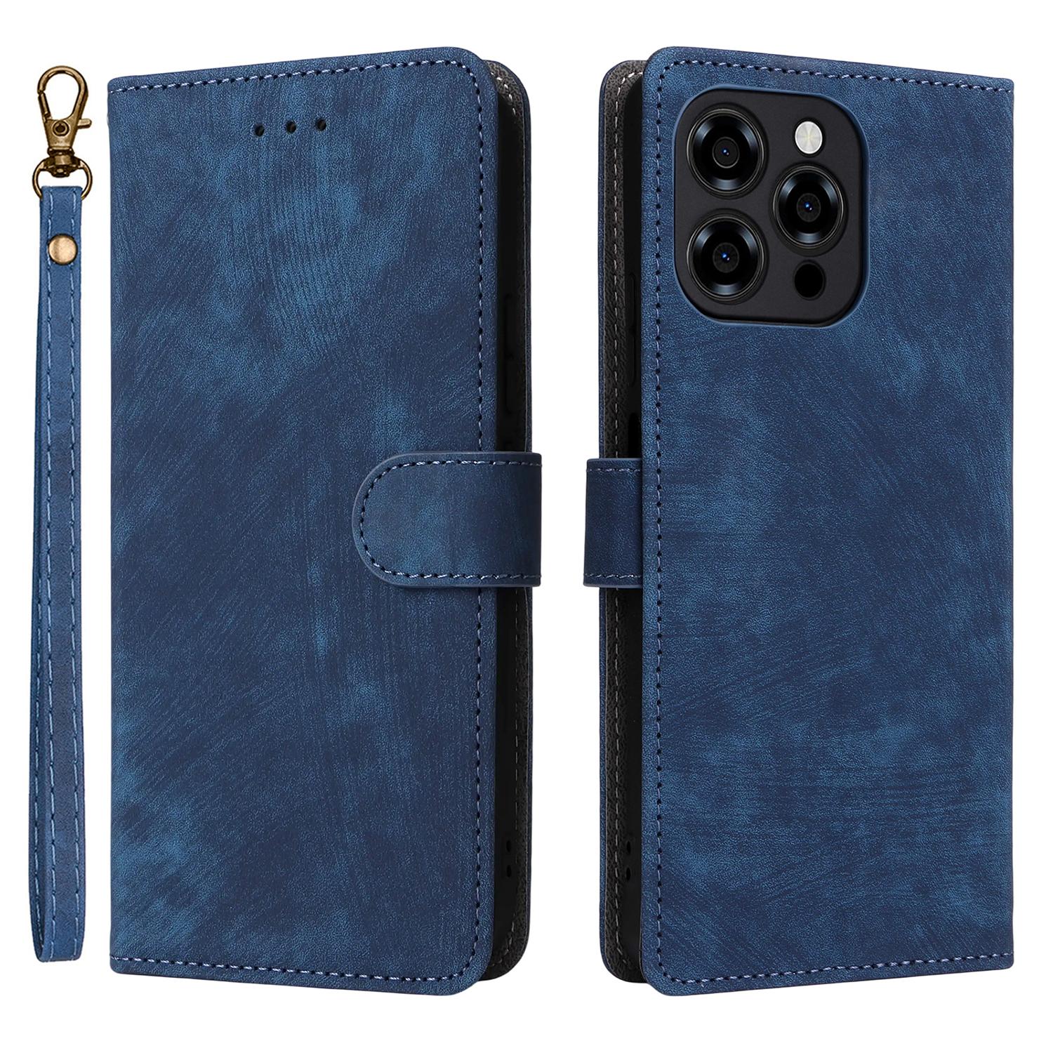 

For Doogee Note 58 Pro/Note 58 Case Wallet RFID Blocking PU Leather Cover Stand with Strap Blue