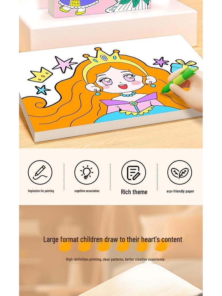 Princess Coloring & Drawing Book for Girls Ages 3-6: Early Education Fun