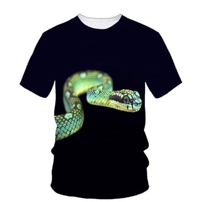 Camiseta masculina de verão com estampa de cobra engraçada e hip hop, moda alternativa, tendência de rua, clássica, confortável, tamanho grande, manga curta