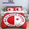 SK Slavia Praha Pattern Bedding Home Decoration Birthday Gift (1 * Duvet Cover + 2 * Pillowcase, Without Core)