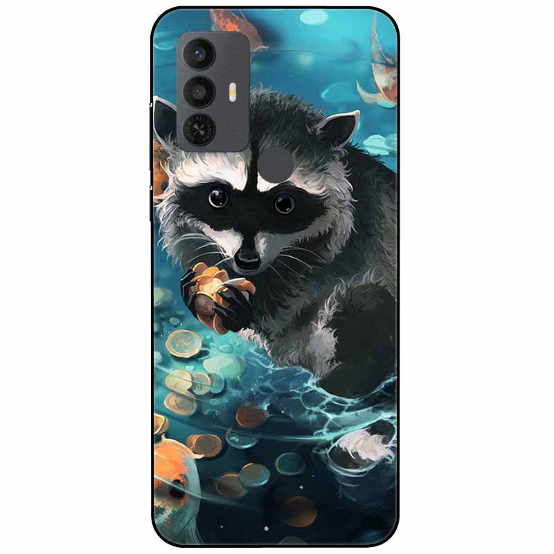 Phone Cover For Alcatel 1V 2021 Case Silicone Lovely Black Bumper Soft TPU Coque for Alcatel 1V (2021) 6002A 6002D 1 V Shells