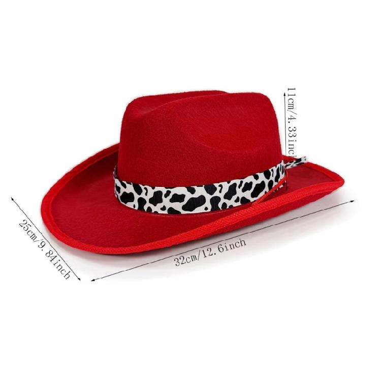 Trendy Cow Embellished Cowboy Hats For Youth Soft Multiple Color Size Photo Props
