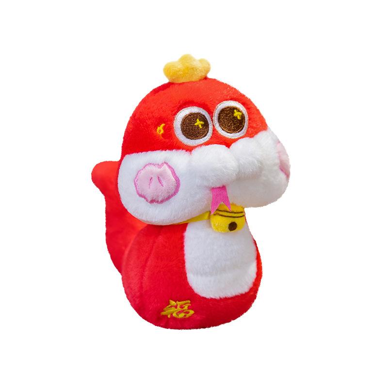 Simulation Cartoon New Year Fufu Snake Doll Year of Snake Mascot Plush Toy Doll Zodiac Snake Gift Doll