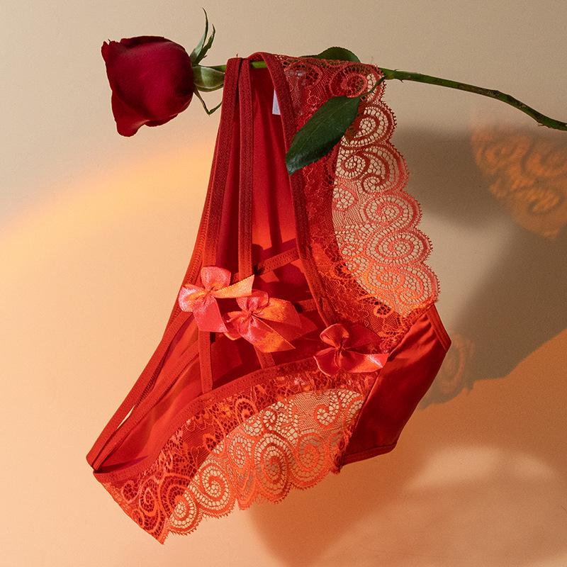 

Трусики-бабочки из французского кружева с низкой посадкой - Сексуальные, полупрозрачные, бесшовные трусики для женщин XL (62.5kg-72.5kg)