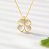 Natural Clover Titanium Steel Necklace, Tarnish-Free, Light Luxury Gift for Friend