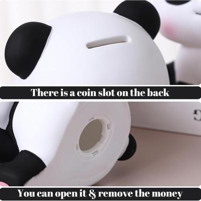 Coin Bank Panda Shape Kids Coin Saving Bank Tabletop Display Cartoon Ornament Quick Retrieval For Living Room Study Room Bedside