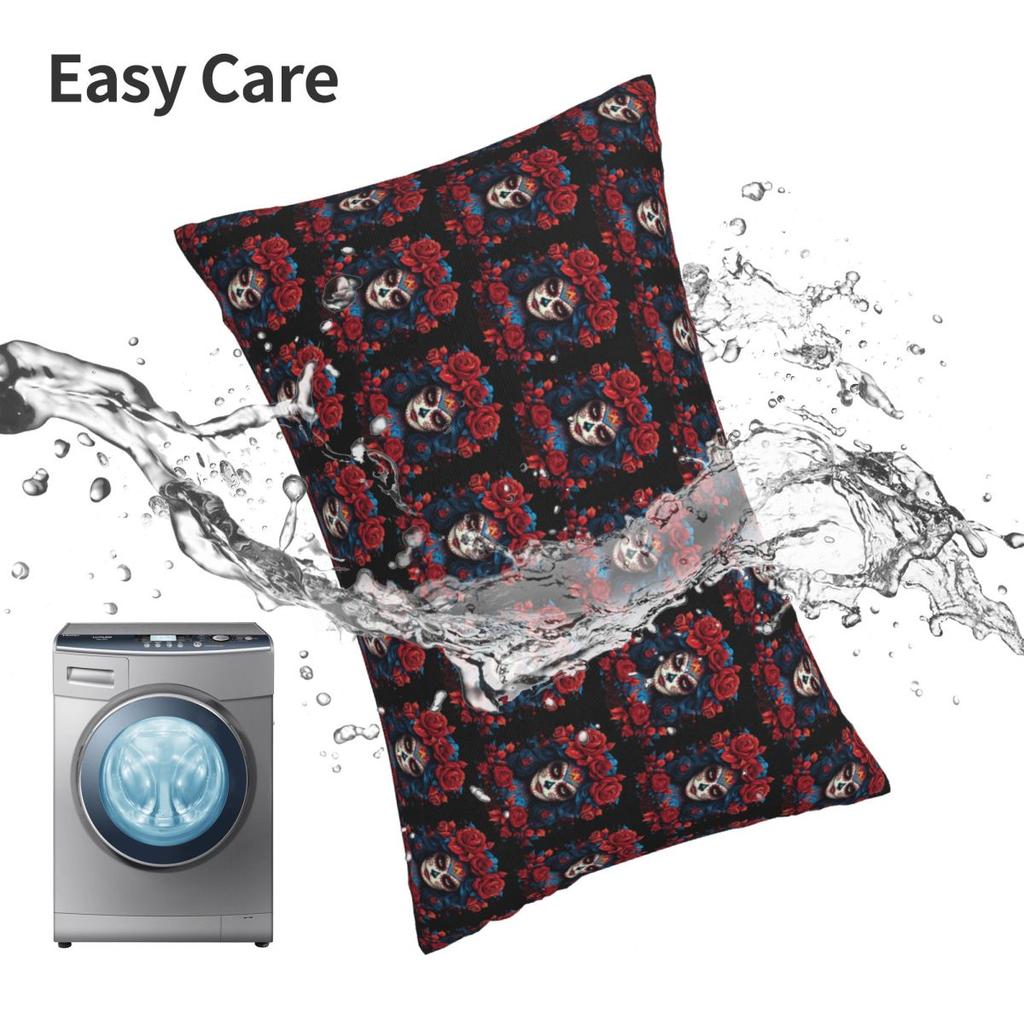 Alexander Gothic Las Elegantes Girls Day Of Dead Skull Rectangle Pillowcase Cushion Cover Bedroom Bed Home Comfort Throw Pillow