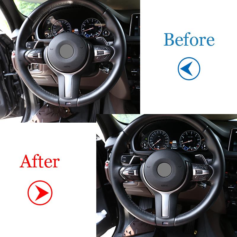 Real Carbon Fiber Car Steering Wheel Button Frame Cover For BMW F20 F22 F21 F30 F32 F33 F36 F06 F12 F13 X5 F15 X6 F16 M-Sport