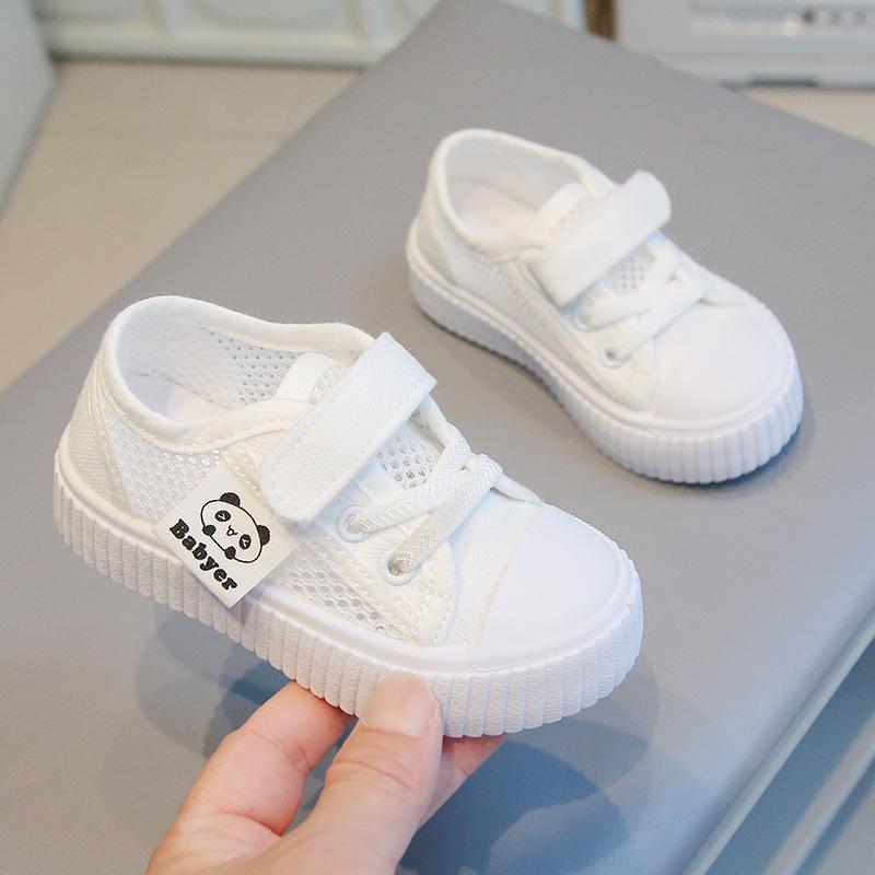 Summer children's breathable mesh board shoes hollow men's and women's baby shoes soft-soled casual shoes anti-kick sports little white shoes