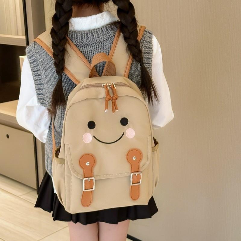 Breathable Nylon Kindergarten Backpack With Fun Geometric Print For Children