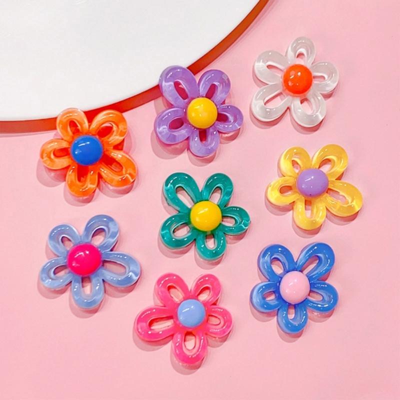 Elegant Floral Collar Necklace Unique Colorful Hollow Flower Clavicle Chain Wax Rope Acrylic Flower Choker Summer Beach