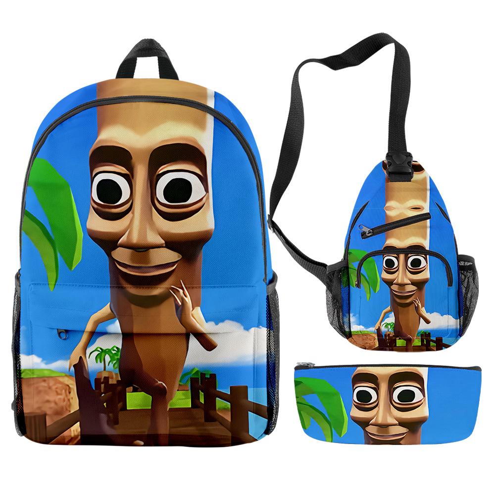 Hip Hop Populaire Cartoon Grappige tungtungtung 3D Print 3 stuks/Set leerling Schooltassen Reizen Laptop Rugzak Borsttas Etui