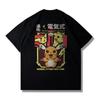 T-shirt Manches Courtes Thème Pikachu Pokémon Nouvelle Collection pour Hommes et Femmes Extra Épais Coupe Ample avec Épaules Tombantes