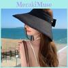 Breathable Summer Straw Hat With Wide Brim And Butterfly Bow For Beach And Outdoor Sun Protection