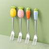 Pineapple Carrot Ceramic Fruit Forks Set Ins Style Creative Dessert Forks with Storage Jar Home Decoration Household