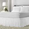 1PC 2m/78.74inch Solid Color Elastic Wrap Around Bed Skirt Wave Edge Fade Resistant Skin-Friendly for Home Hotel