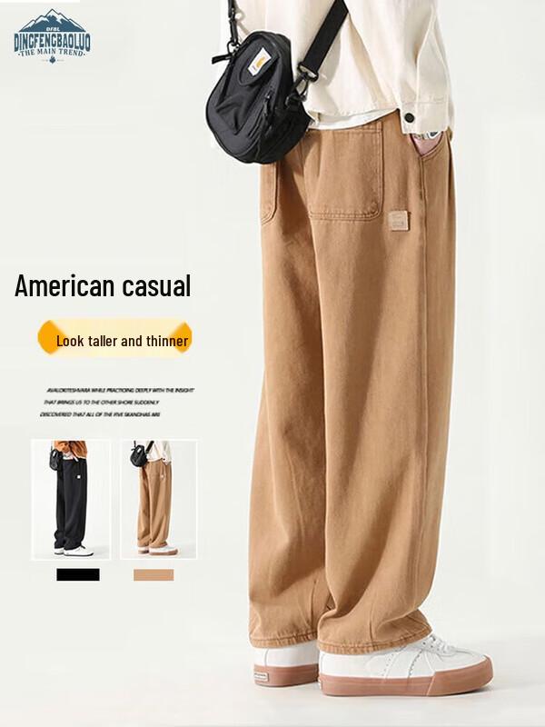 

Dingfengbaoluo Men s Loose Straight-Leg Cargo Pants