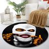 White Masked Face with Smiling Teeth Print round rug, living room, bedroom, playroom carpet, non slip floor mat, gift