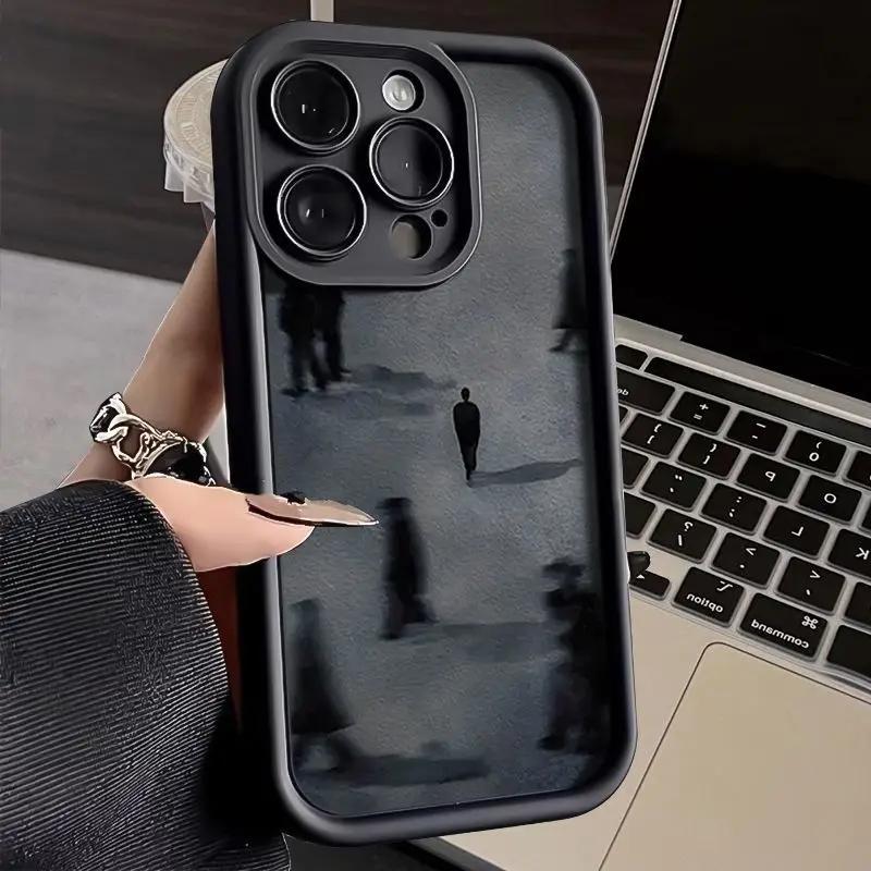 Matte Phone Case For iPhone 13 14 15 Pro Max 11 12 Pro X XS Max XR 7 8 Plus SE2 Art Painting Shockproof Silicone Soft Cover
