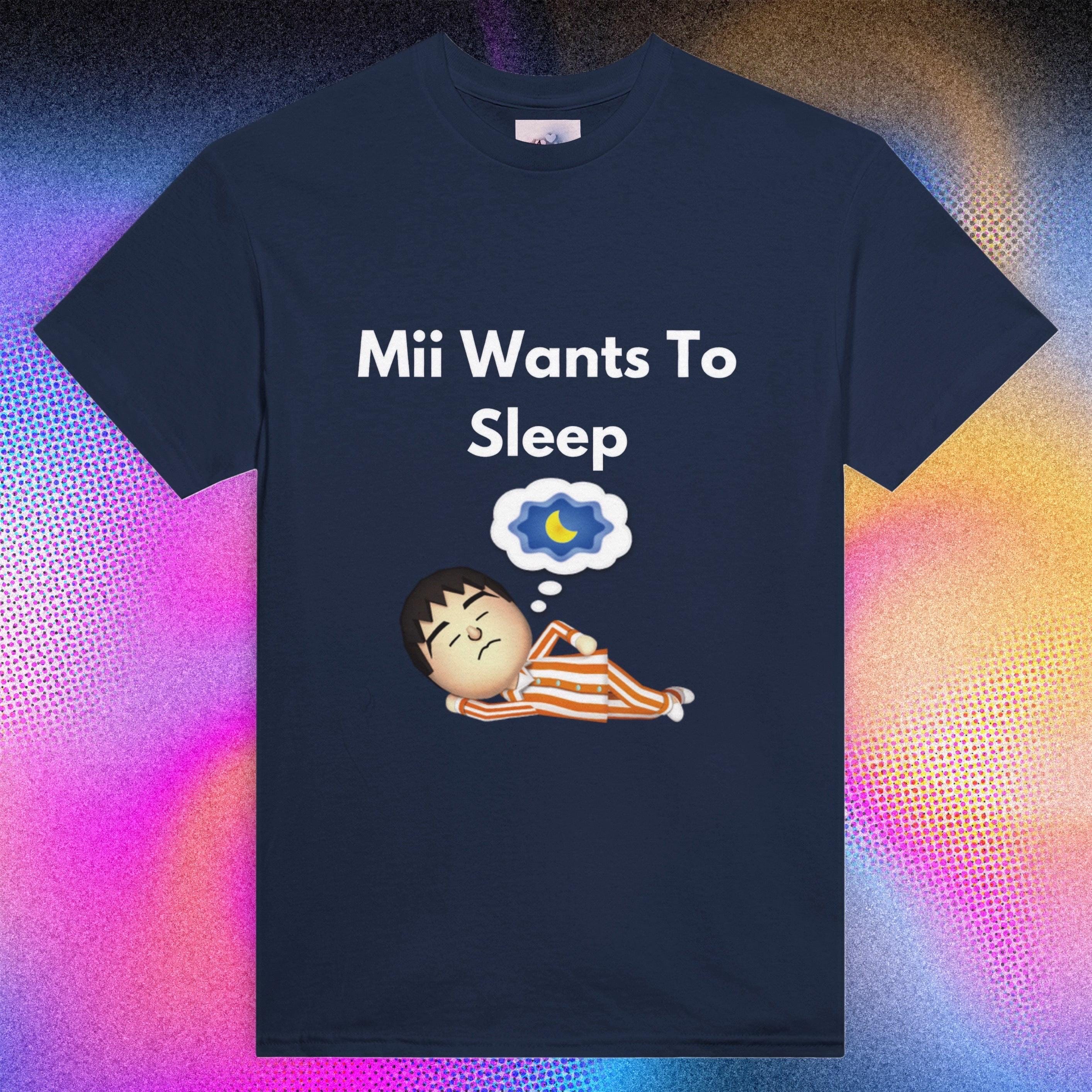 

Mini Wants To Sleep Unisex Tshirt Tomodachi Life Mii Character 2026 Summer Unisexs Womens Cotton Fashion Y2K Oversized Tshirt M