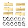 Pex Fittings Brass 1/2 Inch Hose Connectors Rustproof with Stainless Steel Cinch Clamps for Floor