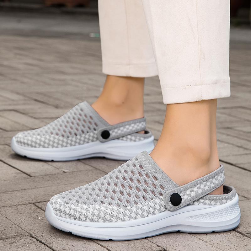 Fashion Summer Sandals Also Have Mesh Slippers  Breathable Camisoles, Outdoor Thick Soled Shoes Women Size Men Sandals Sandalias Planas