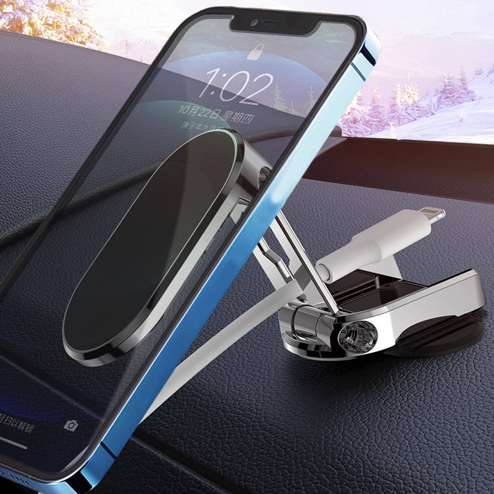 Magnetic Plate Car Phone Holder Small 360 Rotation Magnet Mount Mobile Cell Stand Telefon Bracket Support For Smartphone