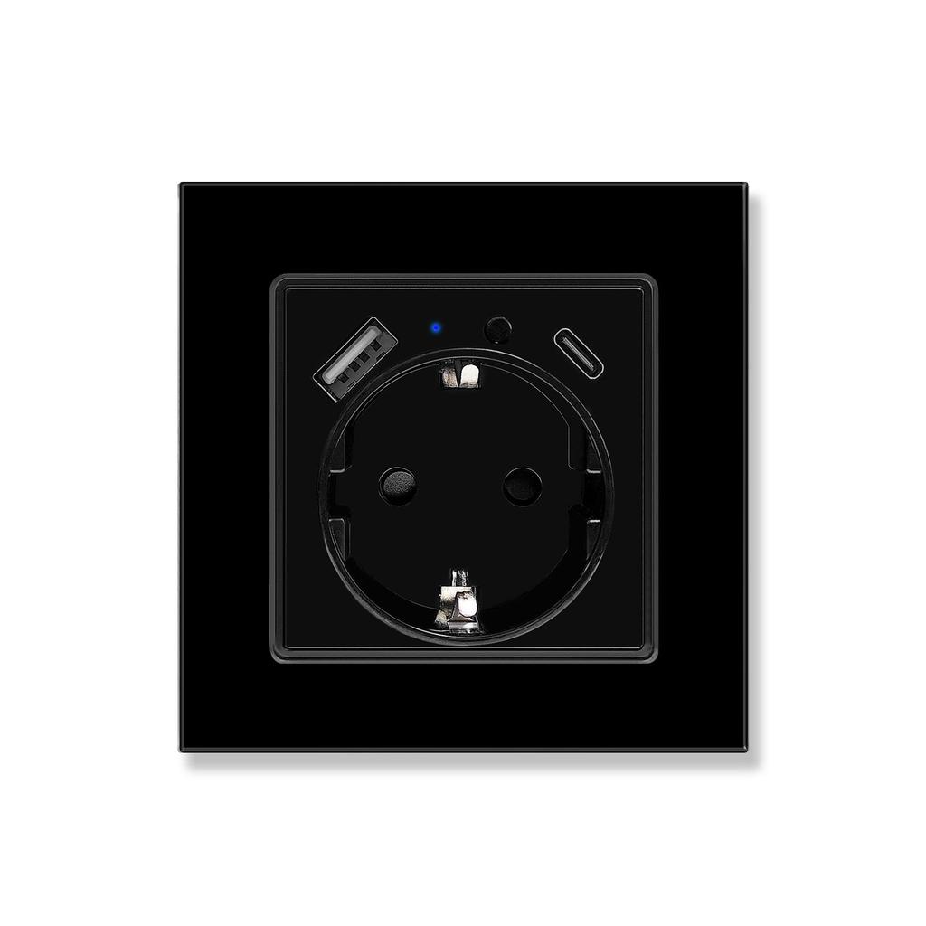 Model 153 Smart WiFi Wall Socket with Tempered Glass Panel - Alice Voice App Compatible