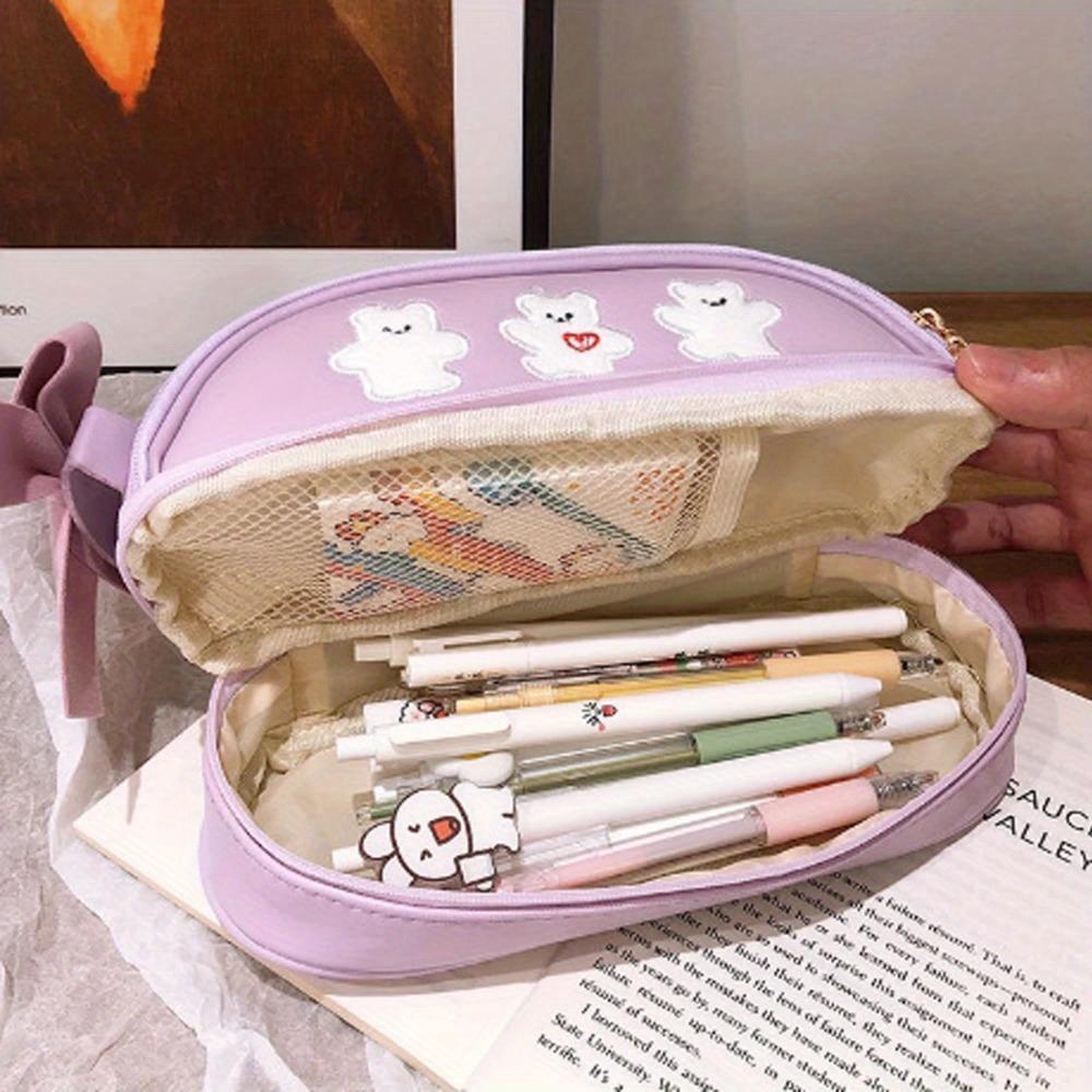 Kawaii Pencil Case Large Capacity Pencil Box Pouch Holder Box Office School Supplies for Kids Pretty Stationery Organizers Gift