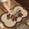 Floor Mat Cartoon Horse Design Anti-Slip Water Absorbent Festive Home Mat Bathroom Kitchen Home Decor