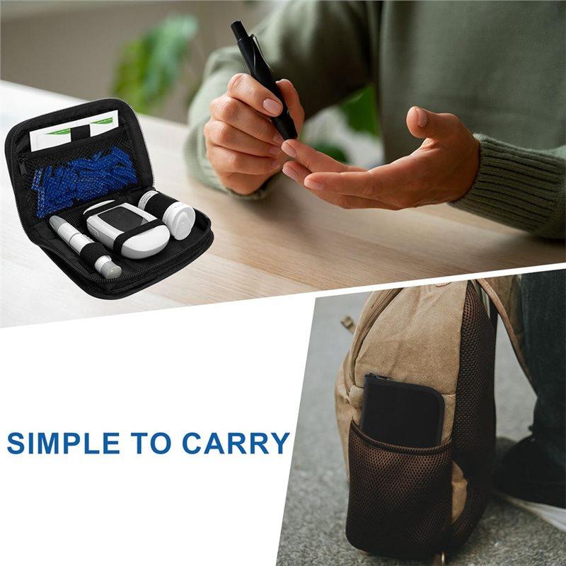 Fresh Carrying Case For Diabetic Organizers, Diabetes Supplies Storage Bag, Blood Glucose Meter Case, Testing Kit Organizer