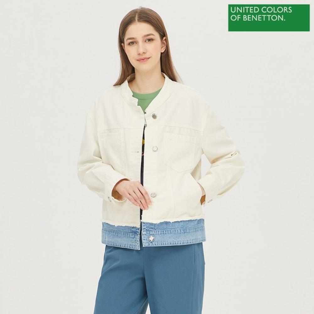 

Джемпер цвета денима с вышивкой на спине Benetton Benetton Bajp56231 Iv Ivory/42