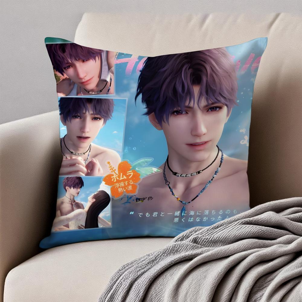 Hot Game Love And Deepspace Cushion Cover Pillowcase Antidustmite Invisible Zipper Short Plush Sofa Cushion