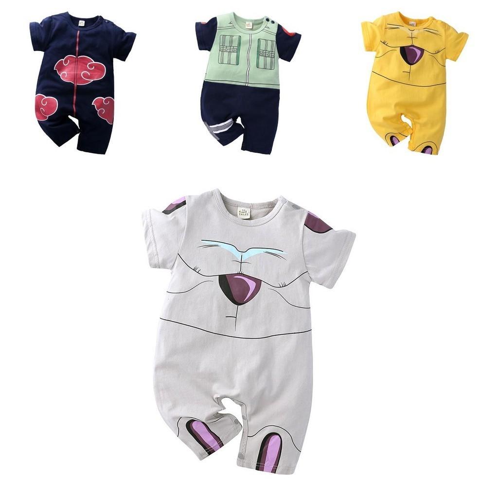 Adorable Baby Romper In Dragon Ball Naruto Luffy Design For Stylish Summer Wear