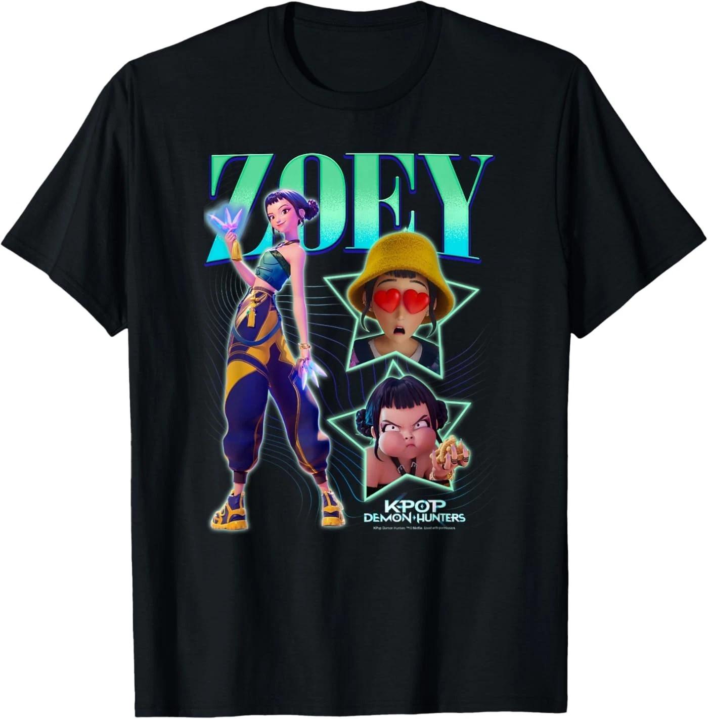 Kpop Demon Hunters Zoey Showcase Y2K Style Poster T-Shirt L