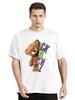 Fashion All-match Women Cotton T-shirt Cartoons Cute Bear Tops Summer Black Classic O-Neck Tee Women Clothes Hip Hop Tshirt