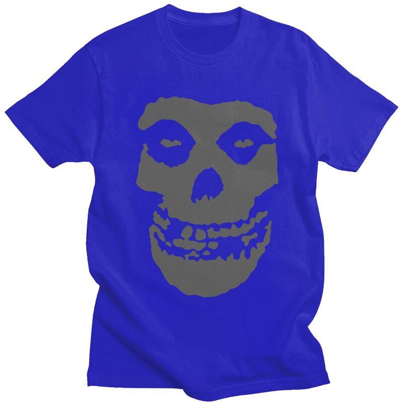 Custom Horror Punk Rock Misfits Skull T Shirt for Men Tshirt Tees Short Sleeve Tshirts Loose Fit