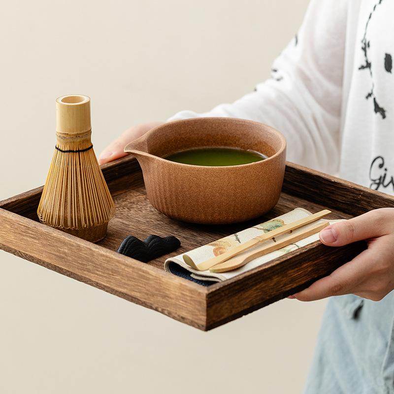 8-Piece Matcha Set New Vertical-Pattern Kiln-Fired Japanese Matcha Kit Matcha Bowl Song Dynasty Tea Ceremony Tools Set