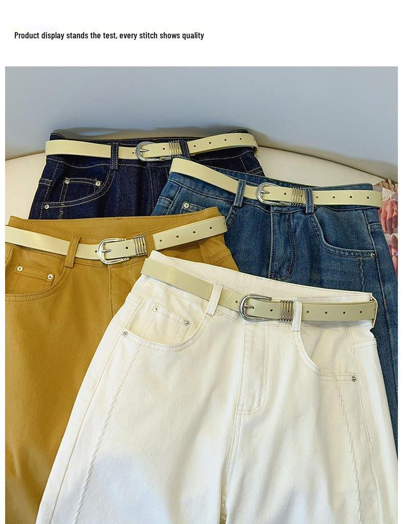 Damen Hellblaue Weitbein-Hose, Hohe Taille, Slim Fit für Birnenform - Frühling/Herbst 2025 Trend