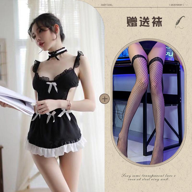 European and American sex underwear, uniform temptation women's sex pajamas, maid nurse belly pocket underwear set