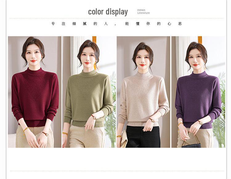 Autumn Thick Knit Lapel Sweater for Middle-Aged Women 50+