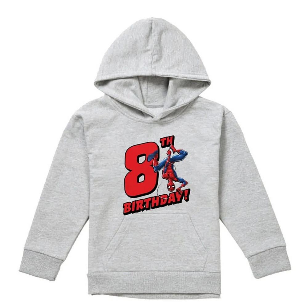Spider-Man Childrens/Kids Heather 8th Birthday Hoodie