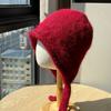 New Large Head Circumference Hat for Women Autumn and Winter Windproof Woolen Hat with Straps Ear Protection Hat Warm Knitted Hat Trendy
