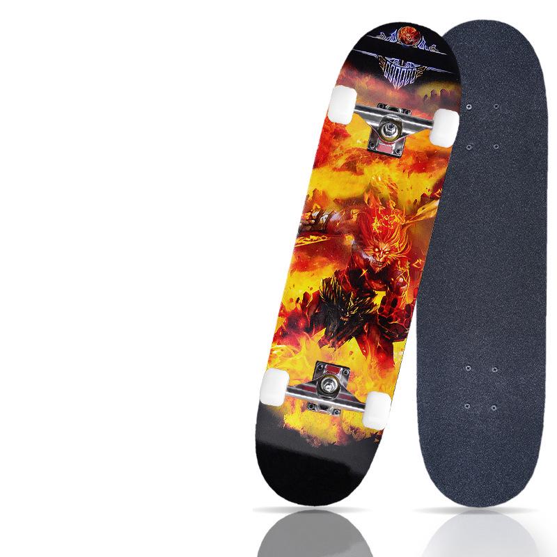Pro Skateboard: Beginner-Ready Maple Longboard with Double Kick Deck for Adults & Kids