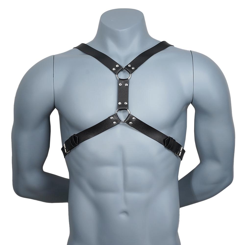 Harness for Men Strap Costume Sexy Shoulder Bondage Chest Lingerie Pu Leather Belt Erotic Hollow Gay Clothing for Adult Sex