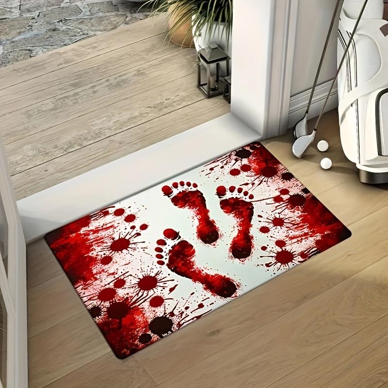 Halloween Blood Footprint Doormat Kitchen Bathroom Balcony Hallway Non-slip Floormat Living Room Bedroom Entrance Rug Home Decor