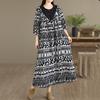 Langarm Übergröße Baumwolle Vintage Neu in Kleider für Frauen lässig locker Frühling Herbst Kleid