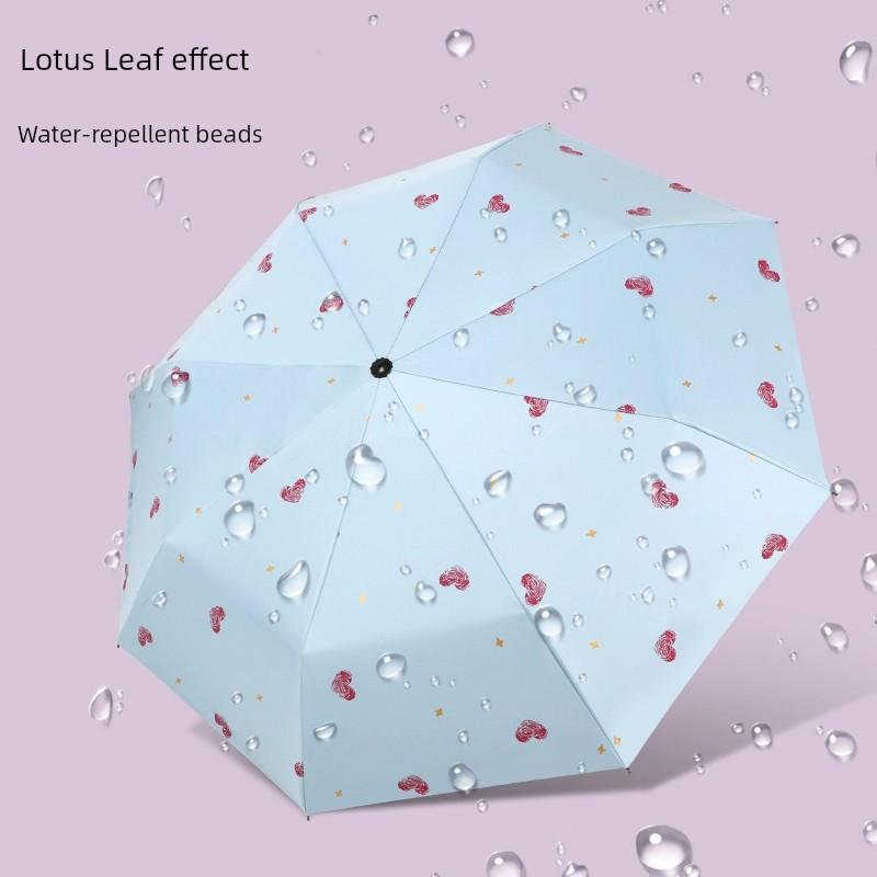 Cute Print Umbrella Girl Young Adult Heart Foldable Fresh Dual-Use Sun-Proof UV Protection Sun Umbrella